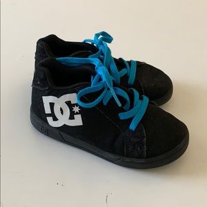 DC Toddler sneakers (black w/ blue laces)